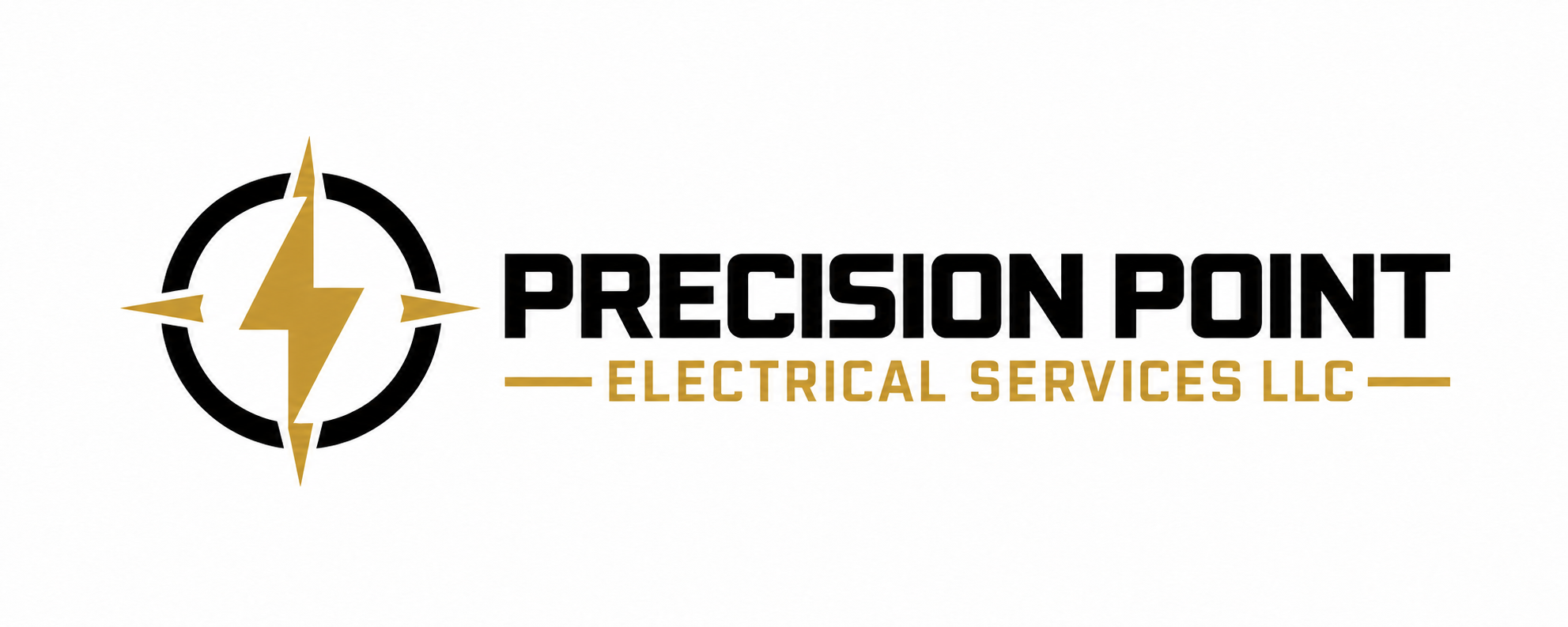 Black and gold Precision Point Electrical Services LLC logo